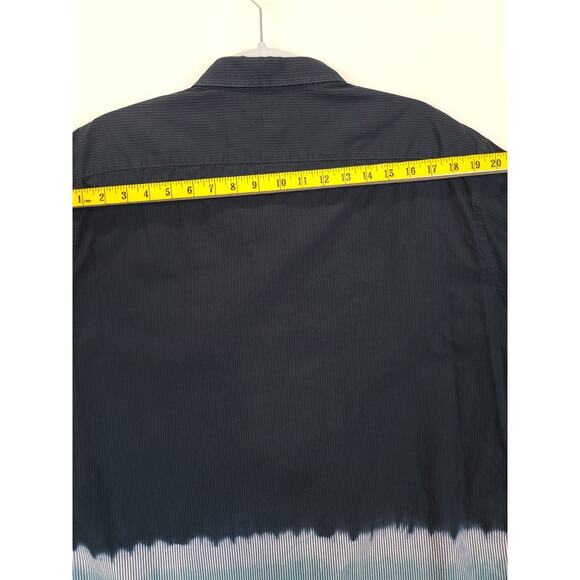 Michael Kors Button Down Shirt Stripe Ombre Men XXL Blue Long Sleeve Casual - Picture 6 of 11
